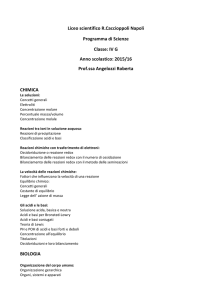 Liceo scientifico R.Caccioppoli Napoli Programma di Scienze