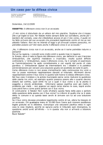 Il difensore civico non è un avvocato
