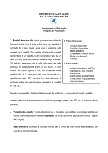 1 UNIVERSITÀ STATALE DI MILANO FACOLTÀ DI SCIENZE