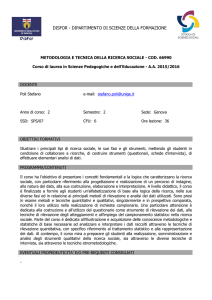 metodologia e tecnica della ricerca sociale - cod. 66990