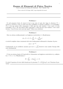 Esame di Elementi di Fisica Teorica
