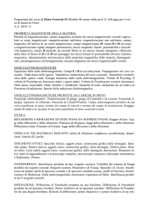 Programma del corso di Onde elettromagnetiche ed Ottica tenuto