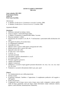 MILANO Anno scolastico 2011-2012 Programma di latino Classe IB