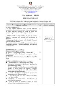 Anno scolastico: 2013/14 RELAZIONE FINALE