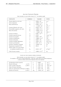 Alcune Costanti Fisiche