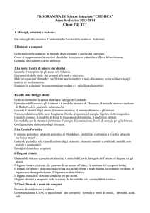 PROGRAMMA DI Scienze Integrate “CHIMICA” Anno Scolastico