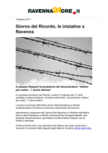 Giorno del Ricordo, le iniziative a Ravenna