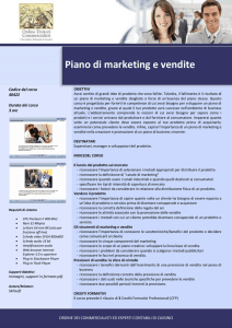 Piano di marketing e vendite