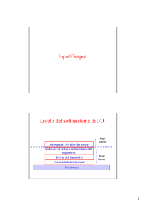 Input/Output Livelli del sottosistema di I/O