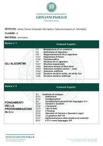 GLI ALGORITMI FONDAMENTI DELLA PROGRAMMAZIONE IN C++