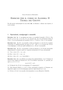 Esercizi per il corso di Algebra II Teoria dei Gruppi