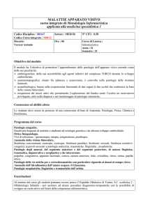 Malattie apparato visivo