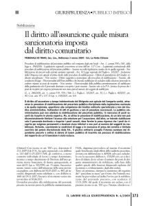 Il diritto all`assunzione quale misura sanzionatoria imposta dal diritto
