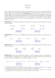Lezione 7 Esercizi
