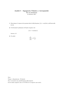 Analisi I – Ingegneria Chimica e Aerospaziale