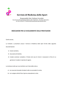 indicazioni medicina dello sport pederzoli