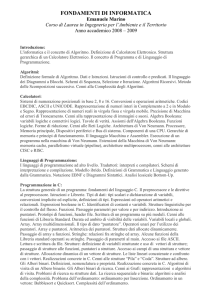 fondamenti di informatica - Dipartimento di Ingegneria dell