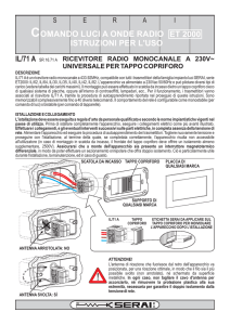 ISTRUZIONI PER L`USO COMANDO LUCI A ONDE RADIO ET 2000
