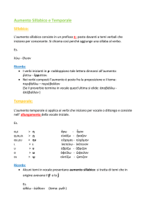 Aumento Sillabico e Temporale
