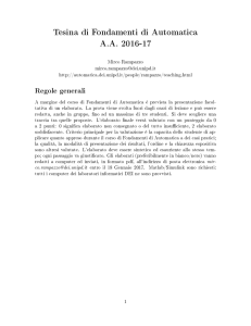 Tesina di Fondamenti di Automatica AA 2016-17