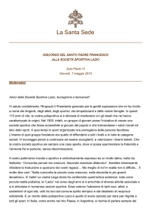 Discorso del Santo Padre Francesco alla Società Sportiva Lazio