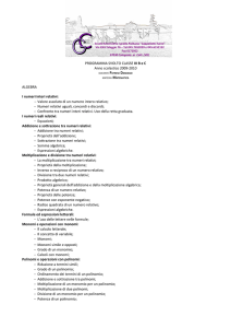 PROGRAMMA SVOLTO CLASSE III B e C Anno
