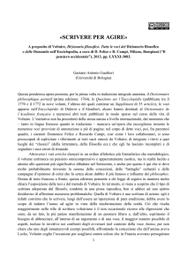 «Scrivere per agire». A proposito di Voltaire