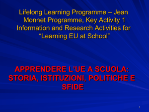 APPRENDERE L`UE A SCUOLA: STORIA, ISTITUZIONI, POLITICHE