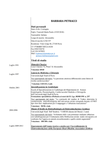Barbara Petracci CV FORMATO EU - Università degli studi di Pavia