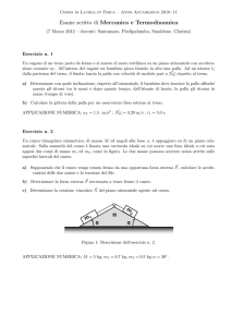 Esame scritto di Meccanica e Termodinamica