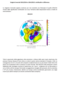 Stagioni invernali 2013/2014 e 2014/2015: similitudini e differenze