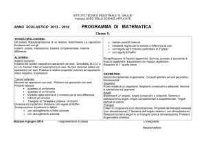programma di matematica