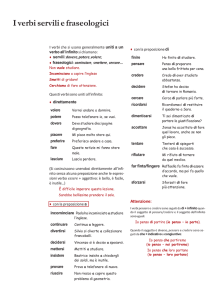I verbi servili e fraseologici