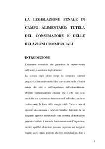 LA LEGISLAZIONE PENALE IN CAMPO ALIMENTARE: TUTELA
