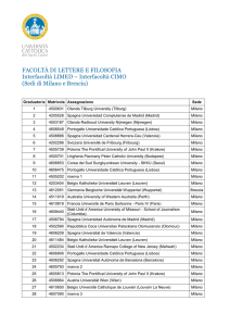 FACOLTÀ DI LETTERE E FILOSOFIA Interfacoltà LIMED