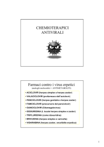 CHEMIOTERAPICI ANTIVIRALI Farmaci contro i virus erpetici
