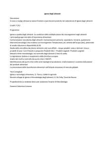 Igiene degli alimenti Descrizione Il corso si svolge attraverso lezioni