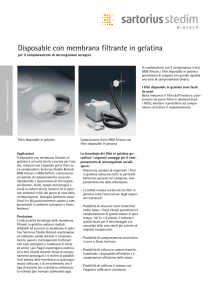 Disposable con membrana filtrante in gelatina