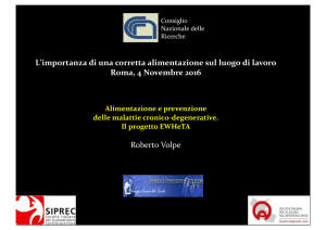 Alimentazione e prevenzione delle malattie cronico - DiSBA-CNR