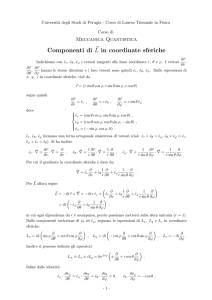 Componenti del momento angolare in coordinate sferiche
