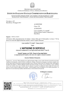 l`antigone di sofocle - Istituto Italiano Statale Comprensivo Di