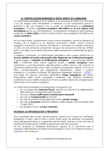 la certificazione energetica degli edifici in lombardia richiesta di