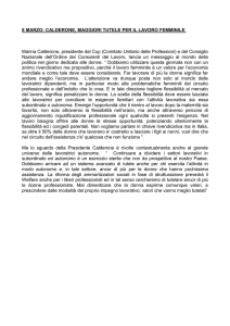 8 MARZO: CALDERONE, MAGGIORI TUTELE PER IL LAVORO