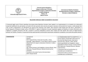 Università degli Studi di Torino Corso di Laurea triennale in Lingue