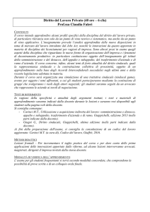 Diritto del Lavoro Privato (40 ore – 6 cfu) Prof.ssa Claudia Faleri