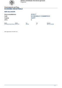 ECONOMIA INDUSTRIALE Anno accademico 2016/17 CdS