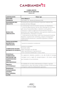 CAMBIA-MENTE PROGETTO DI TIROCINIO AZIENDA/ENTE Dimar