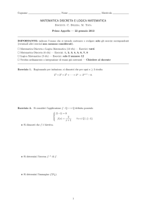Primo Appello - Dipartimento di Matematica