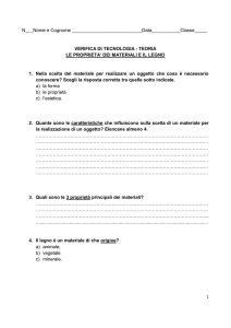 Verifica di Tecnologia: Proprietà dei Materiali e Legno