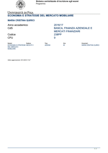 ECONOMIA E STRATEGIE DEL MERCATO MOBILIARE Anno